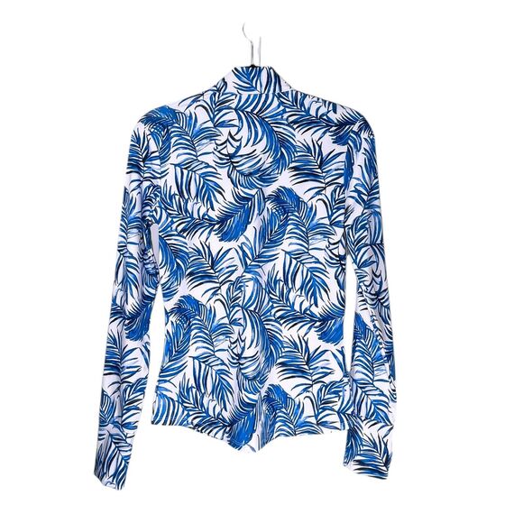 Tommy Bahama Golf Zip Up Jacket Blue White Sporty Vacation Tropical Resortwear S - Picture 2 of 9